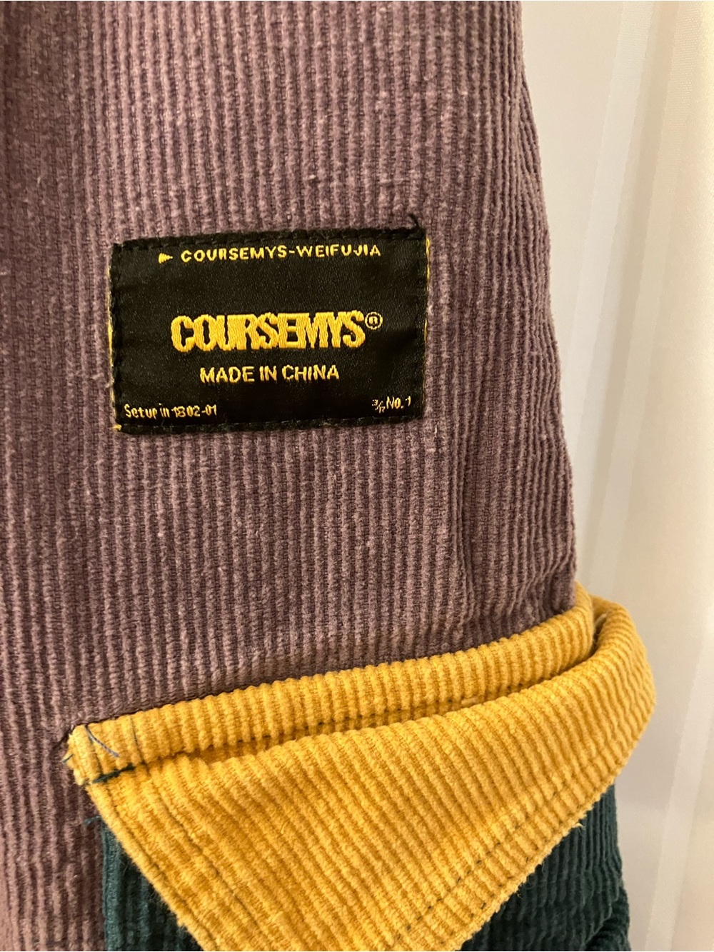 Coursemys MMUSEUM Colorblock Utility Corduroy Cargo Pants - Multicolor XL - Picture 3 of 9